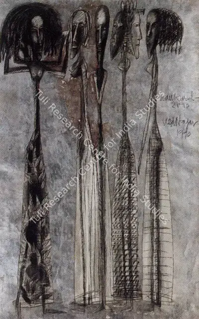 Ved Nayar (Artist), Mankind 2190, 1990, Painting