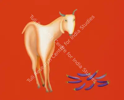 Manjit Bawa (Artist), Untitled (Goat With Aubergines), 1992, Painting