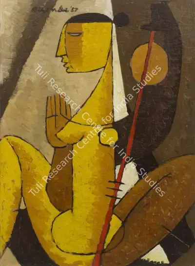Biren De (Artist), The Musician - I, 1957, Painting