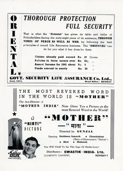 Gunjal (Director), Mata, 1942, Advertisement