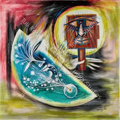 Laxman Pai (Artist), Sun and Moon, 1997, Painting