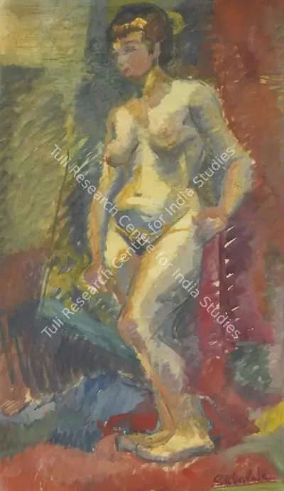 Jehangir Sabavala (Artist), Untitled (Sculptor's Model), 1949, Painting