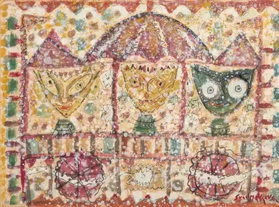 Sunil Madhav Sen (Artist), Lord Jaganatha, 1971, Painting