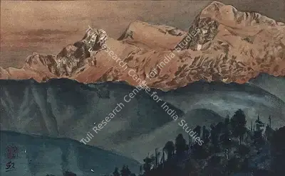 Gaganendranath Tagore (Artist), Mount Everest at Evening, Painting