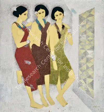 N.S. Bendre (Artist), Untitled (Three Women), 1972, Painting