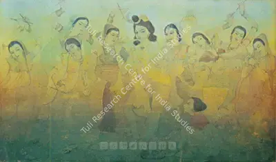 Sarada Ukil (Artist), Krishna And The Gopis, Painting