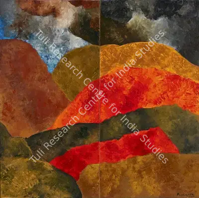 Akbar Padamsee (Artist), Metascape - Mirror Image, 2004, Painting