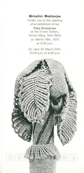 Mrinalini Mukherjee (Artist), Mrinalini Mukherjee, 1975, Solo Exhibition Invitation