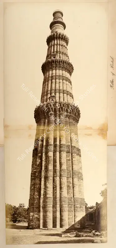 Felice Beato (Photographer), Pillar of Kootub, Delhi, 1858, Antiquarian Photograph