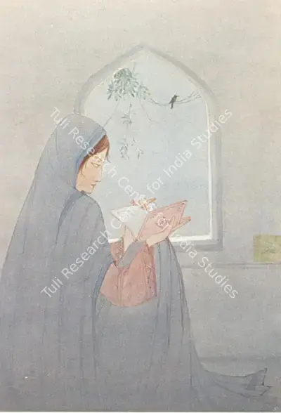 Attributed to M.A.R. Chughtai (Artist), Lady at the Window, Painting