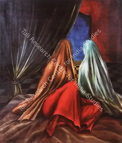 Jehangir Jani (Artist), Women in Purdah, 1990, Painting