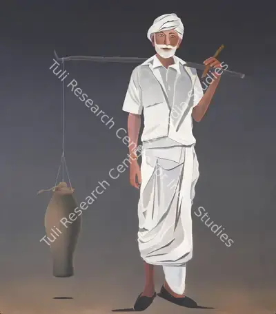Surendran&nbsp;Nair (Artist), Dhanvantari, 2013, Painting