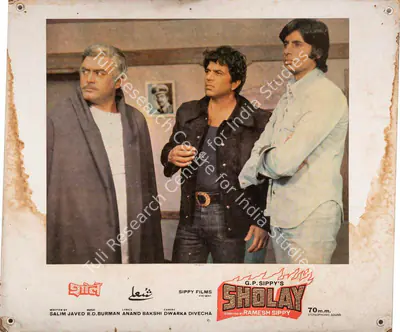 Dwarka Divecha (Cinematographer), Sholay, 1975, Photographic Still Mounted on Lobby Card