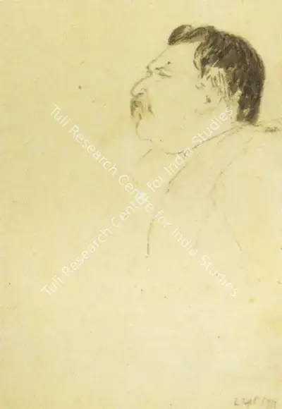 Gaganendranath Tagore (Artist), Self Portrait, 1911, Drawing
