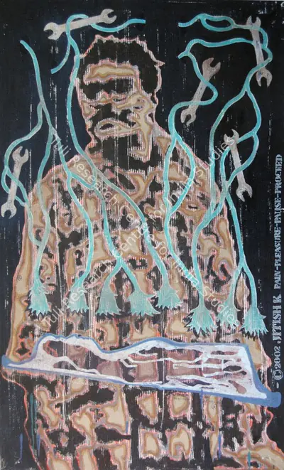 Jitish Kallat (Artist), Pain-Pleasure-Pause-Proceed, 2002, Painting