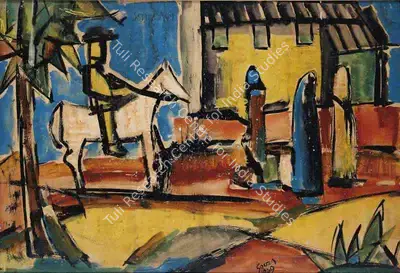F.N. Souza (Artist), Untitled (Goan Scene), 1949, Painting