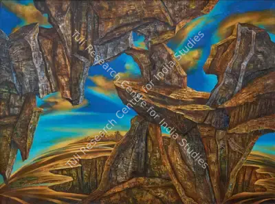 Sanjay Kumar (Artist), The Hanging Rock, 2019, Painting