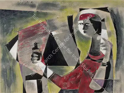 G.R. Santosh (Artist), Black, 1957, Painting