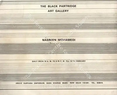 Nasreen Mohamedi (Artist), Nasreen Mohamedi, 1975, Solo Exhibition Invitation