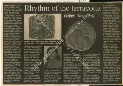 Nawaid Anjum (Reporter), Rhythm of the Terracotta, 2009, Newspaper Clipping