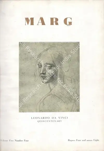Anand, Mulk Raj (General Editor). Marg - Leonardo Da Vinci Quincentenary. 5(4). Bombay: Modern Artists and Architects Research Group, July 1952 | Magazine | FineArts | 00760181