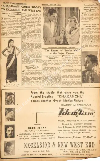 "khilauna" at the Opera House, 1942, Film Review