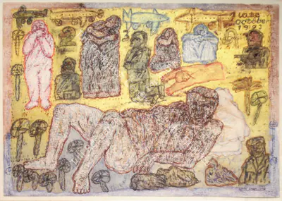 Arpita Singh (Artist), Dreaming, 1993, Painting