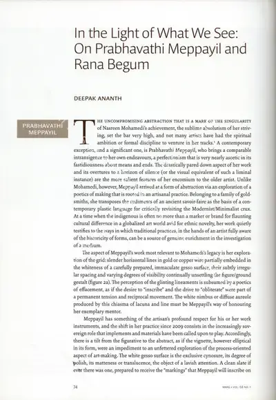 Deepak Ananth (Essayist), In the Light of What We See, 2016, Essay