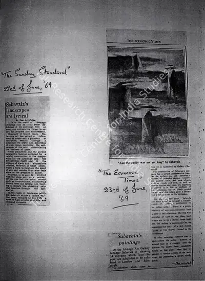 Dayanesh (Writer), Sabavala's paintings, 1969, Newspaper Clipping