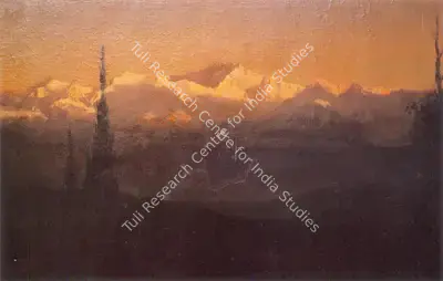 Mazumdar, Hemendranath (Artist). Mountain Landscape, n.d. | Painting, So.Del/09.10.92