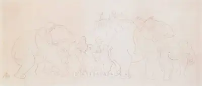 K.K. Hebbar (Artist), Untitled, 1949, Drawing