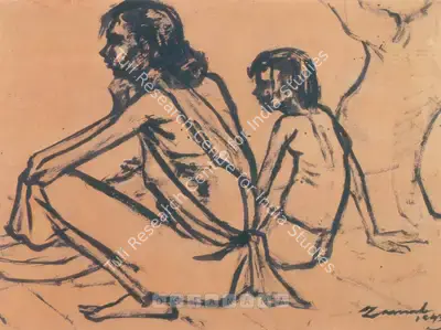 Zainul Abedin (Artist), Famine Series, Drawing