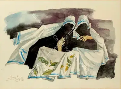 M.F. Husain (Artist), Untitled  (Mother Teresa), 1990, Painting