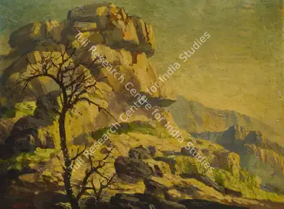 D.P. Roy Chowdhury (Artist), Hillscape, Painting