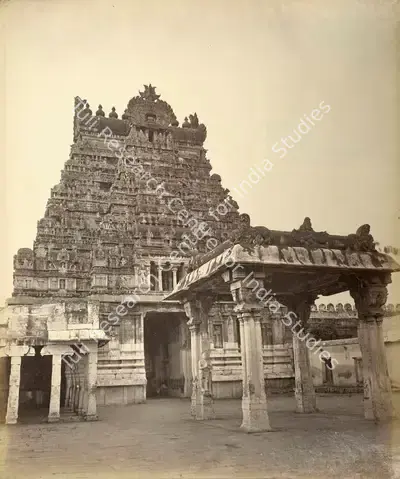 Studio Nicholas & Co. (Photographic Studio), Streerungum. The Gopurams & Muntapam, 1870, Antiquarian Photograph