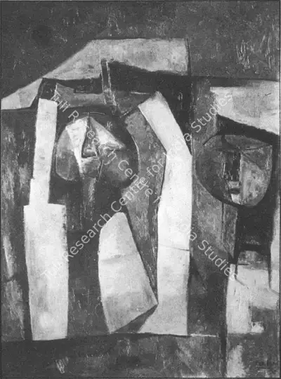 Ramkumar (Artist), Two Friends, 1958, Painting