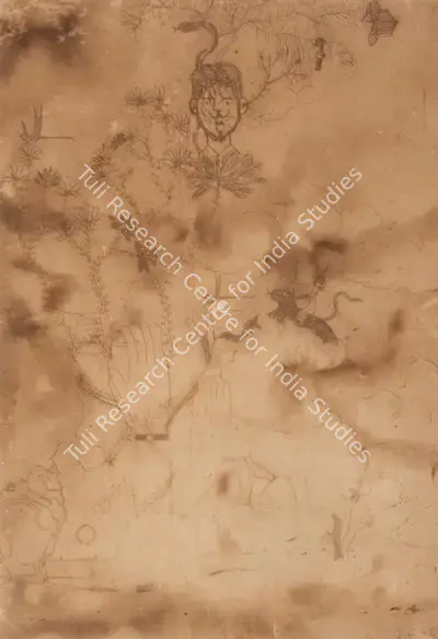 K. Ramanujam (Artist), Man and Nature (Fantasy Series), 1967, Drawing