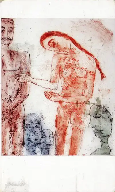 Lalitha Lajmi (Artist), Etchings and Woodcuts by Lalitha Lajmi, 1999, Solo Exhibition Invitation