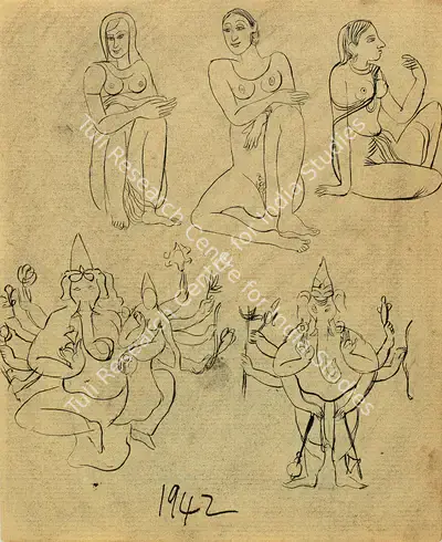 F.N. Souza (Artist), Untitled, 1942, Drawing