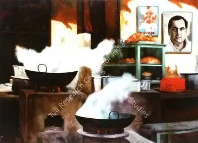 Sanjay Bhattacharya (Artist), Rajiv Gandhi Series, 1994, Painting
