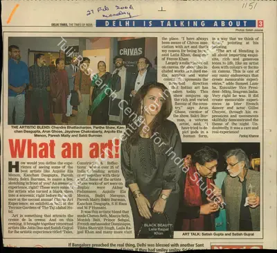 Pankaj Khanna (Reporter), What an Art!, 2006, Newspaper Clipping