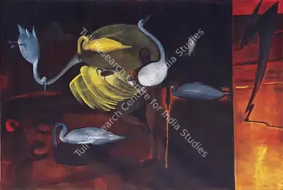 Surendran Nair (Artist), Man On The Wrong Foot, 1994, Painting