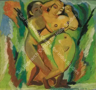 Chittaprosad (Artist), Lovers, Drawing