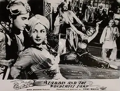 Anant Wadadeker (Cinematographer), Aladdin Aur Jaadui Chiraag, 1952, Lobby Card