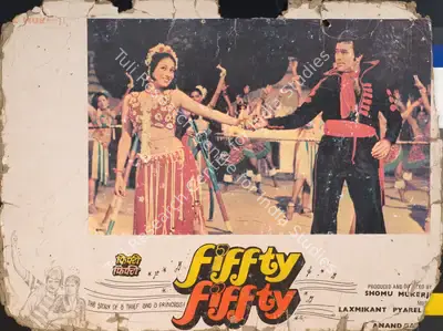 Shomu Mukerji (Producer), Fiffty Fiffty, 1981, Photographic Still Mounted on Lobby Card
