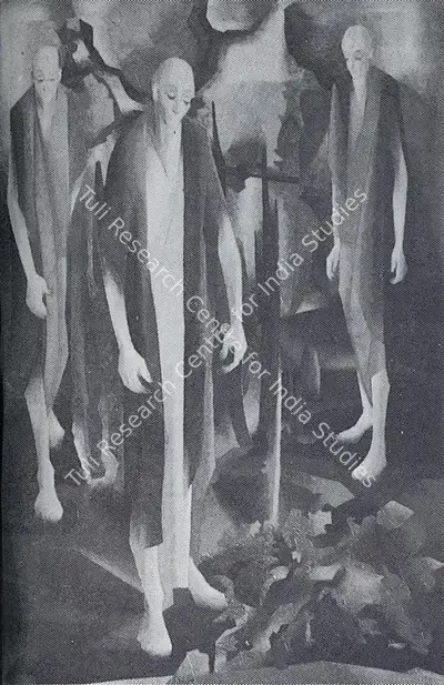 Jehangir Sabavala (Artist), The Sorrowing Men, 1974, Painting