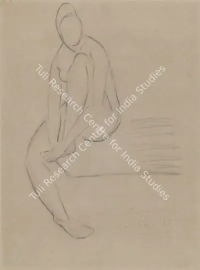 Jehangir Sabavala (Artist), Untitled, 1948, Drawing
