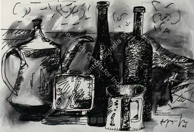 K.M. Adimoolam (Artist), Still Life With Clock, 2006, Painting