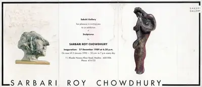 S. Roy Chowdhury (Artist), An Exhibition of Sculptures, 1989, Solo Exhibition Invitation