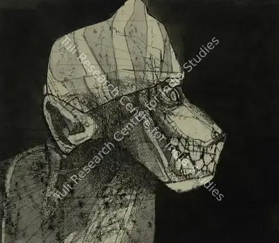 Ganesh Pyne (Artist), The Grin, 1979, Drawing